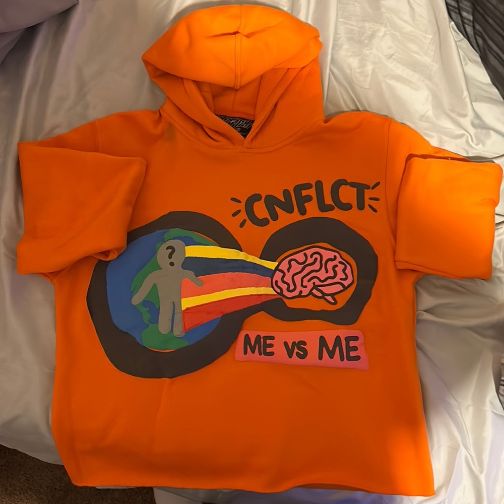 internal conflict cropped hoodie